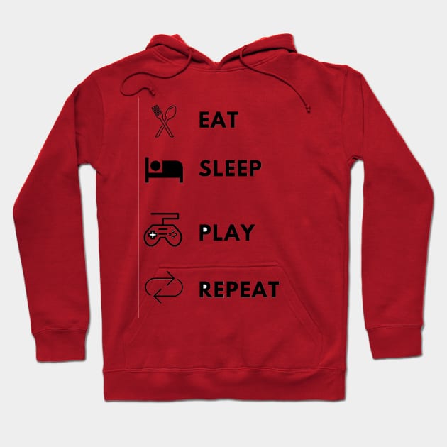 Eat sleep play repeat gamer lifecycle Hoodie by Bravery